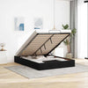 Stella Homewares Ottoman Storage Bed Frame without Mattress Black Double Fabric