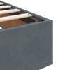 Stella Homewares Ottoman Storage Bed Frame No Mattress Dark Grey Double Velvet