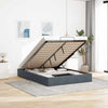 Stella Homewares Ottoman Storage Bed Frame No Mattress Dark Grey Double Velvet
