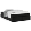 Stella Homewares Ottoman Bed with Mattress Black Super Single Faux Leather