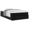 Stella Homewares Ottoman Bed with Mattress Black Super Single Faux Leather