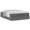 Stella Homewares Ottoman Bed with Mattress Dark Grey Double Fabric