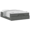 Stella Homewares Ottoman Bed with Mattress Dark Grey Double Fabric
