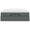 Stella Homewares Ottoman Bed with Mattress Dark Grey Double Fabric