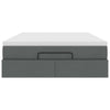 Stella Homewares Ottoman Bed with Mattress Dark Grey Queen Fabric