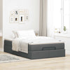 Stella Homewares Ottoman Bed with Mattress Dark Grey Super Single Fabric