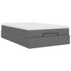 Stella Homewares Ottoman Bed with Mattress Dark Grey Super Single Fabric