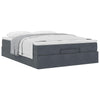 Stella Homewares Ottoman Bed with Mattress Dark Grey Double Velvet