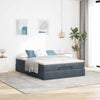 Stella Homewares Ottoman Bed with Mattress Dark Grey Queen Velvet