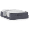 Stella Homewares Ottoman Bed with Mattress Dark Grey Queen Velvet