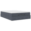 Stella Homewares Ottoman Bed with Mattress Dark Grey Queen Velvet