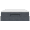 Stella Homewares Ottoman Bed with Mattress Dark Grey Queen Velvet