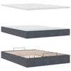 Stella Homewares Ottoman Bed with Mattress Dark Grey Queen Velvet