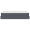 Stella Homewares Ottoman Bed with Mattress Dark Grey Queen Velvet