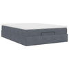 Stella Homewares Ottoman Bed with Mattress Dark Grey Queen Velvet