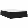 Stella Homewares Ottoman Bed with Mattress Black Queen Velvet