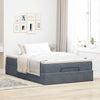 Stella Homewares Ottoman Bed with Mattress Dark Grey Super Single Velvet
