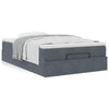 Stella Homewares Ottoman Bed with Mattress Dark Grey Super Single Velvet