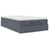 Stella Homewares Ottoman Bed with Mattress Dark Grey Super Single Velvet