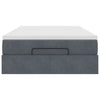 Stella Homewares Ottoman Bed with Mattress Dark Grey Super Single Velvet