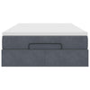 Stella Homewares Ottoman Bed with Mattress Dark Grey Super Single Velvet