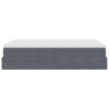 Stella Homewares Ottoman Bed with Mattress Dark Grey Super Single Velvet