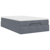 Stella Homewares Ottoman Bed with Mattress Dark Grey Super Single Velvet