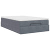 Stella Homewares Ottoman Bed with Mattress Dark Grey Super Single Velvet
