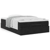 Stella Homewares Ottoman Bed with Mattress Black King Single Velvet
