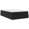 Stella Homewares Ottoman Bed with Mattress Black King Single Velvet