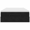 Stella Homewares Ottoman Bed with Mattress Black King Single Velvet