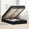 Stella Homewares Ottoman Bed with Mattress Black King Single Velvet