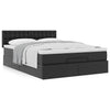 Stella Homewares Ottoman Bed with Mattress Black Queen Faux Leather