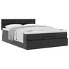 Stella Homewares Ottoman Bed with Mattress Black Queen Faux Leather