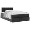Stella Homewares Ottoman Bed with Mattress Black King Single Faux Leather