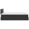 Stella Homewares Ottoman Bed with Mattress Black King Single Faux Leather