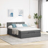 Stella Homewares Ottoman Bed with Mattress Dark Grey Double Fabric
