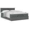 Stella Homewares Ottoman Bed with Mattress Dark Grey Double Fabric