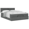Stella Homewares Ottoman Bed with Mattress Dark Grey Double Fabric