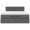 Stella Homewares Ottoman Bed with Mattress Dark Grey Double Fabric