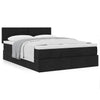 Stella Homewares Ottoman Bed with Mattress Black Double Fabric