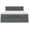 Stella Homewares Ottoman Bed with Mattress Dark Grey Queen Fabric