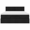 Stella Homewares Ottoman Bed with Mattress Black Queen Fabric