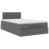 Stella Homewares Ottoman Bed with Mattress Dark Grey King Single Fabric