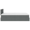 Stella Homewares Ottoman Bed with Mattress Dark Grey King Single Fabric