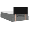 Stella Homewares Ottoman Bed with Mattress Dark Grey King Single Fabric