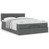Stella Homewares Ottoman Bed with Mattress Dark Grey Double Fabric