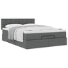 Stella Homewares Ottoman Bed with Mattress Dark Grey Double Fabric
