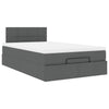 Stella Homewares Ottoman Bed with Mattress Dark Grey King Single Fabric