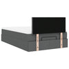 Stella Homewares Ottoman Bed with Mattress Dark Grey King Single Fabric